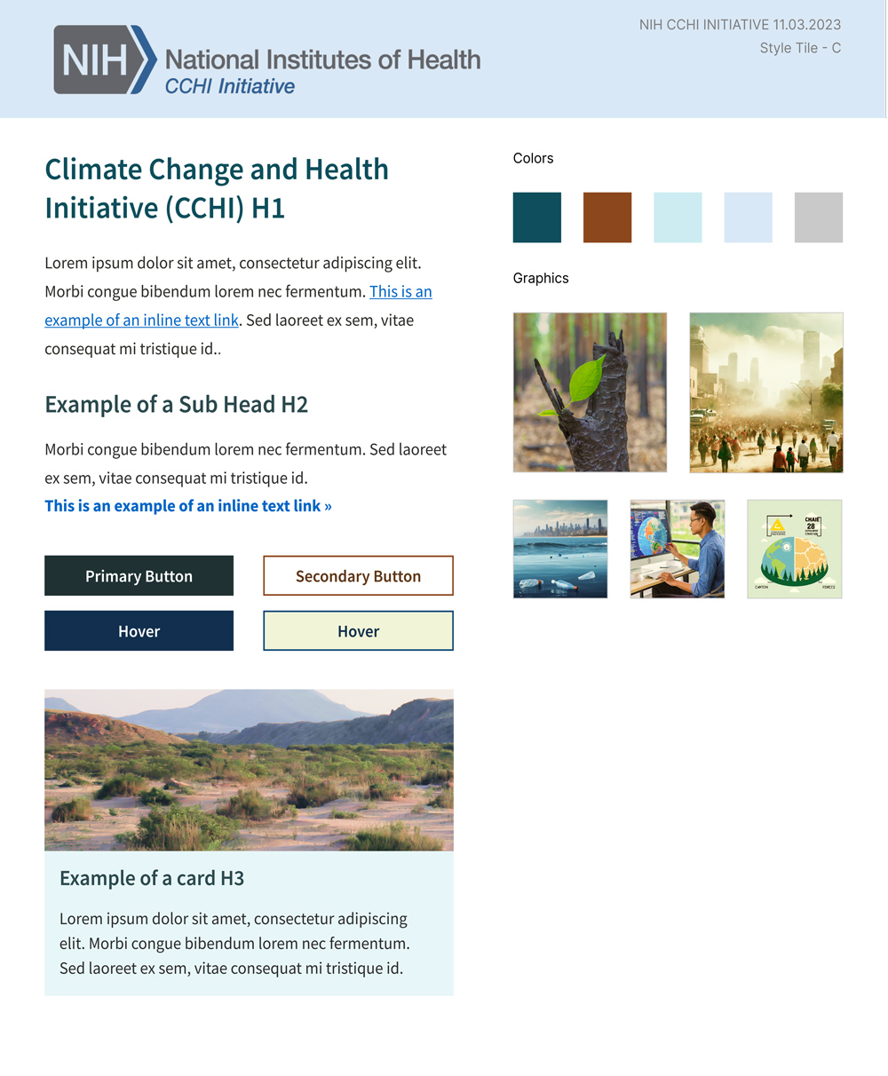 Mood-focused design tile illustrating visual tone and branding inspiration for the federal website